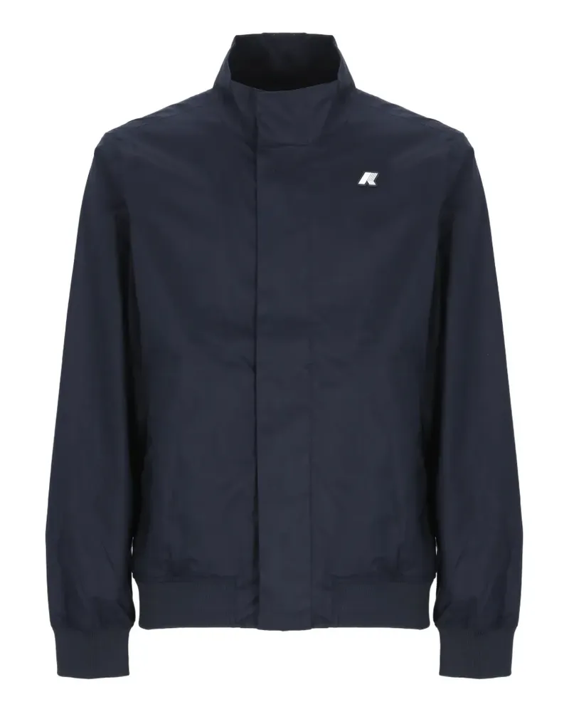K-Way logo-patch high-neck jacket - Blau Blau