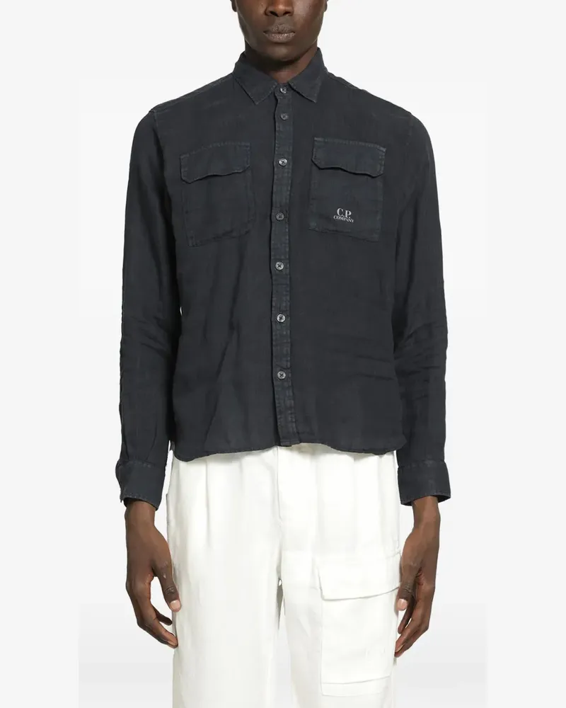 C.P. Company linen flap-pocket shirt - Grau Grau