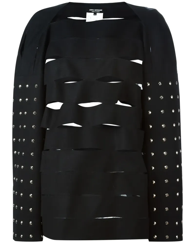 Junya Watanabe Benieteter Pullover mit Cut-Outs - Schwarz Schwarz