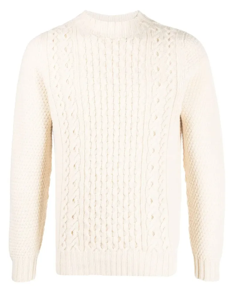 Drumohr  Schmaler Pullover mit Zopfmuster - Nude Nude