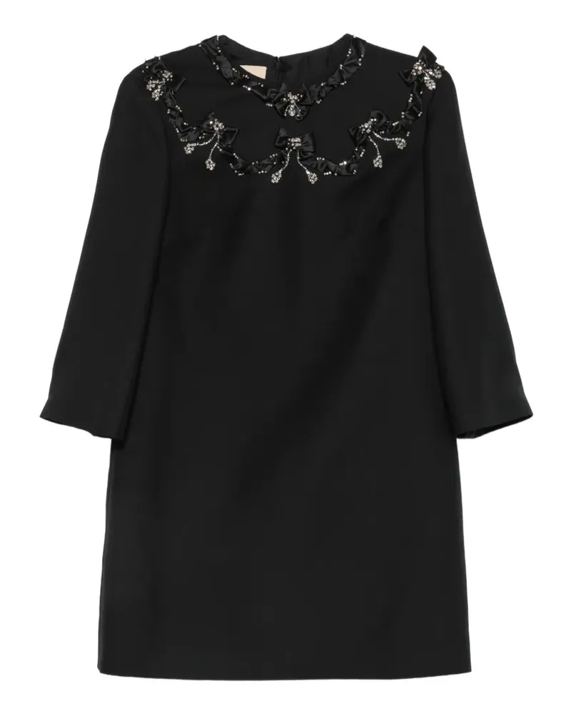 Valentino Garavani crystal-embellished bow-detail dress - Schwarz Schwarz
