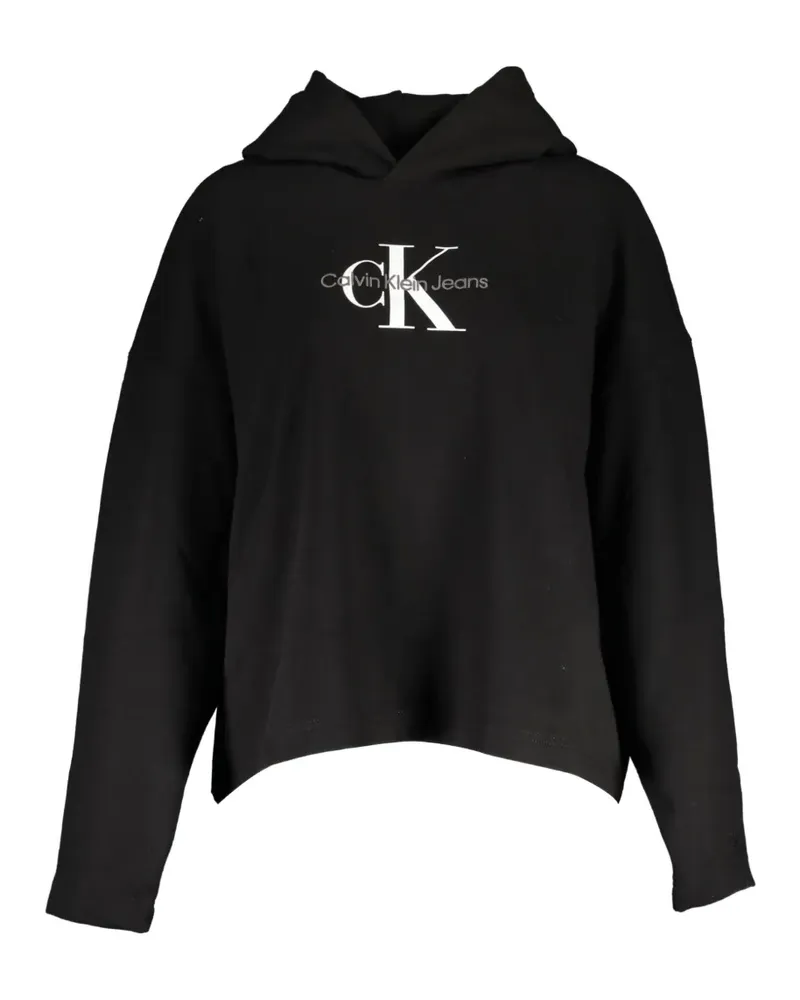 Calvin Klein logo-print relaxed-fit hoodie - Schwarz Schwarz