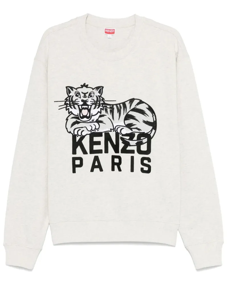 Kenzo Happy Tiger Sweatshirt mit Stickerei - Grau Grau