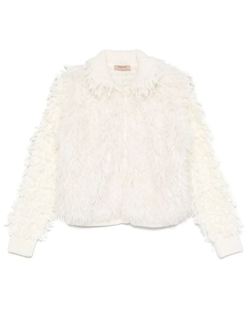 Twin-Set Cardigan mit Fransen - Weiß Weiß