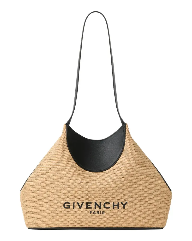 Givenchy small Facet logo-print woven shoulder bag - Braun Braun