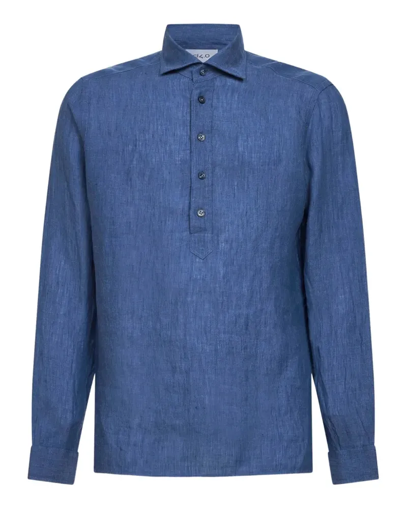 D4.0 buttoned linen shirt - Blau Blau
