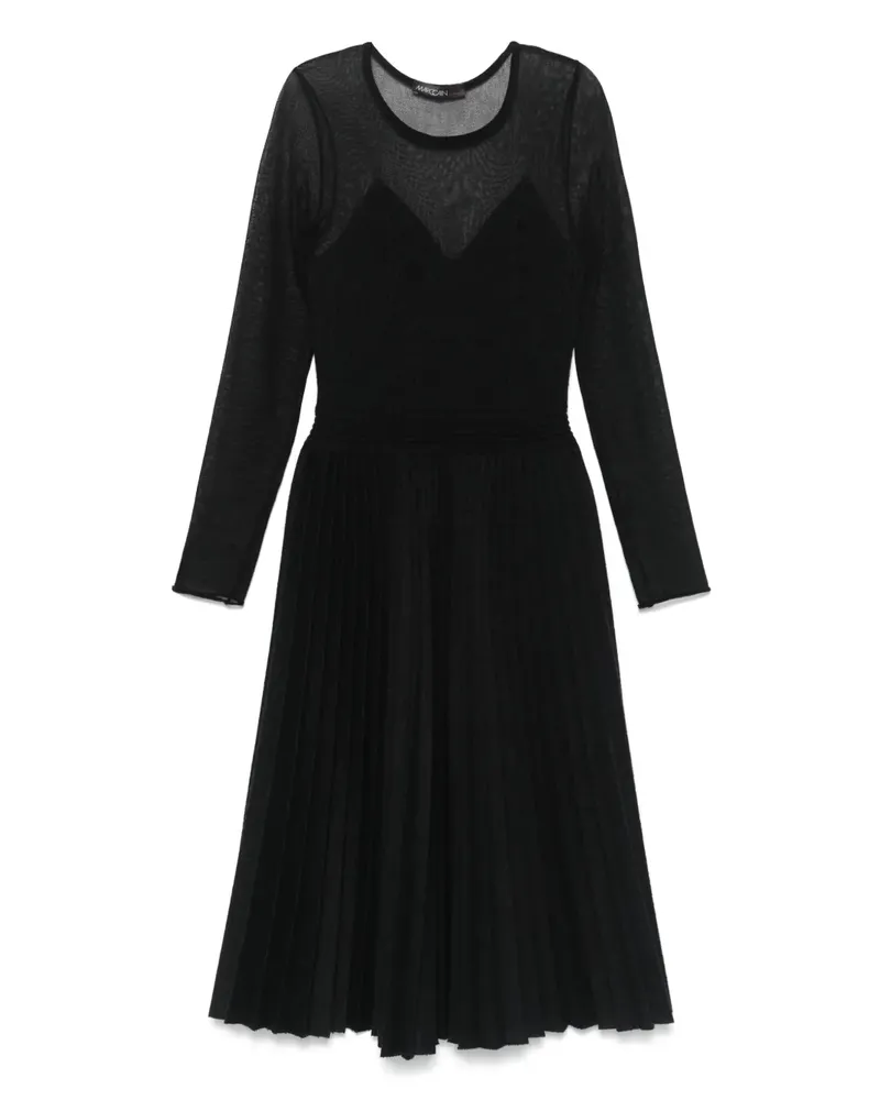 Marc Cain Midikleid mit Falten - Schwarz Schwarz