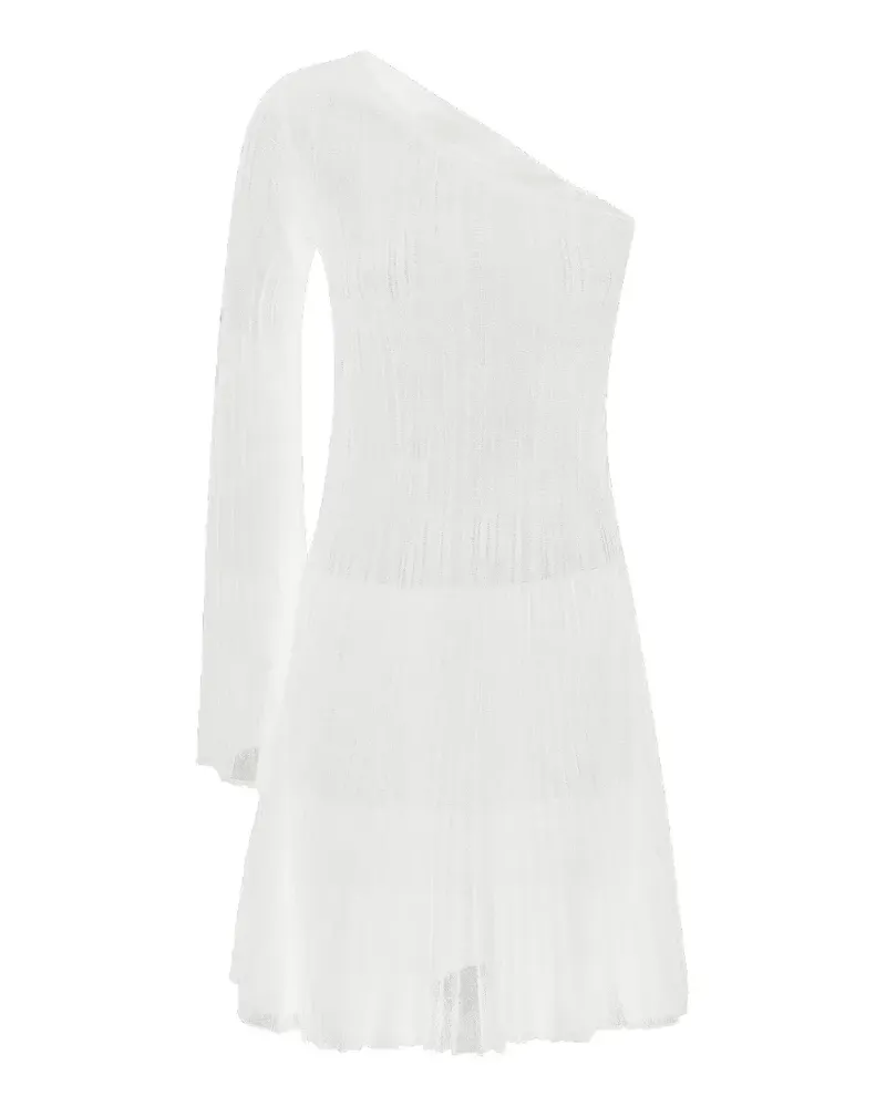 Federica Tosi one-shoulder ribbed-knit mini dress - Weiß Weiß