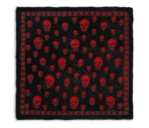 Seidenschal mit Totenkopf-Print - Schwarz