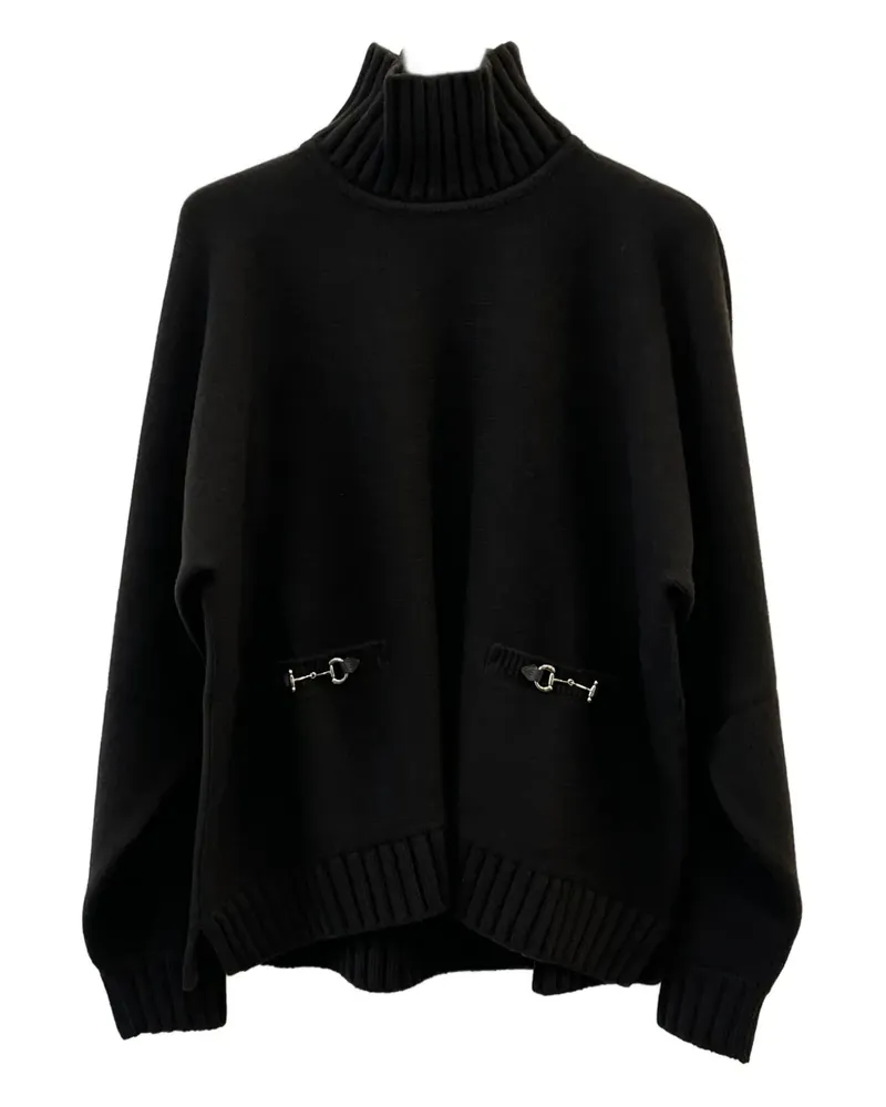 Gucci horsebit pocket turtleneck top - Schwarz Schwarz