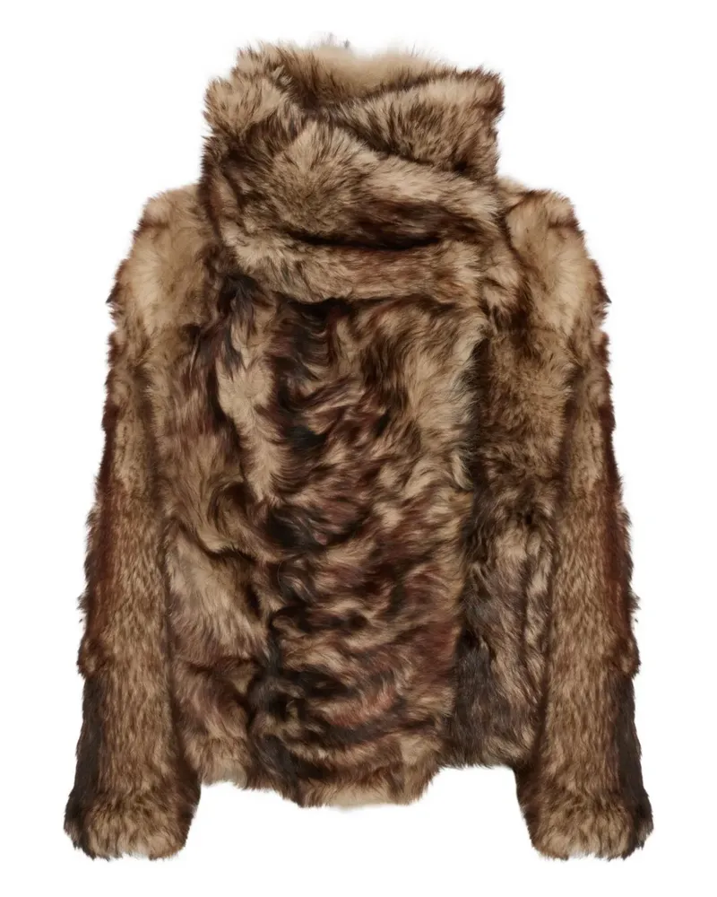 Yves Salomon Jacke aus Faux Shearling - Braun Braun