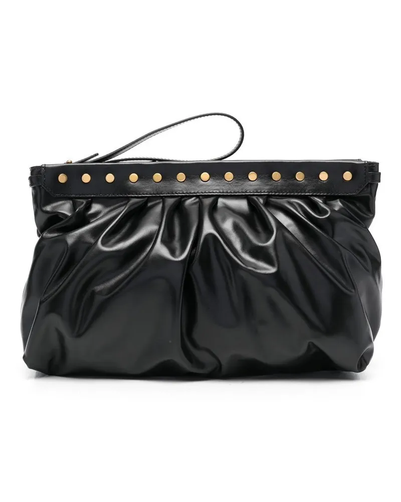 Isabel Marant Luz Clutch aus Leder Schwarz