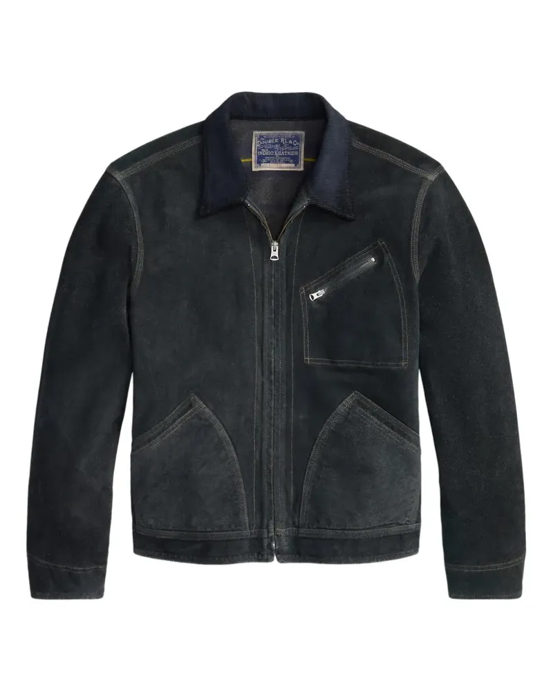 Ralph Lauren Wildlederjacke mit Reißverschluss - Blau Blau