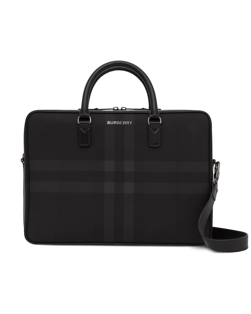 Burberry Aktentasche mit Check - Schwarz Schwarz