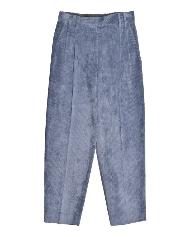 Brunello Cucinelli pleated corduroy trousers - Blau Blau
