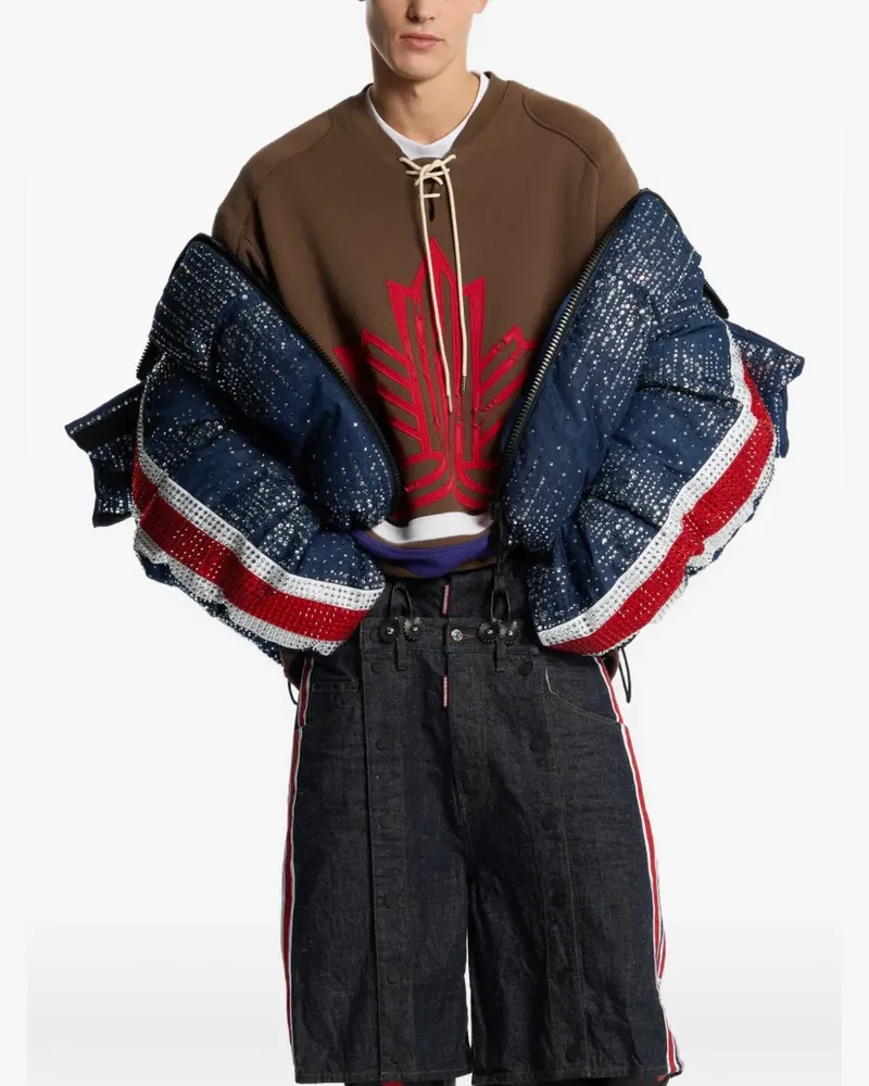 Dsquared2 Jeansjacke mit Kristallen - Blau Blau