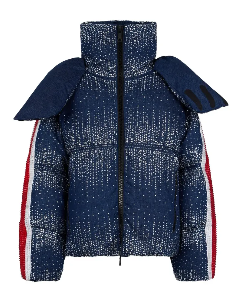 Dsquared2 Jeansjacke mit Kristallen - Blau Blau