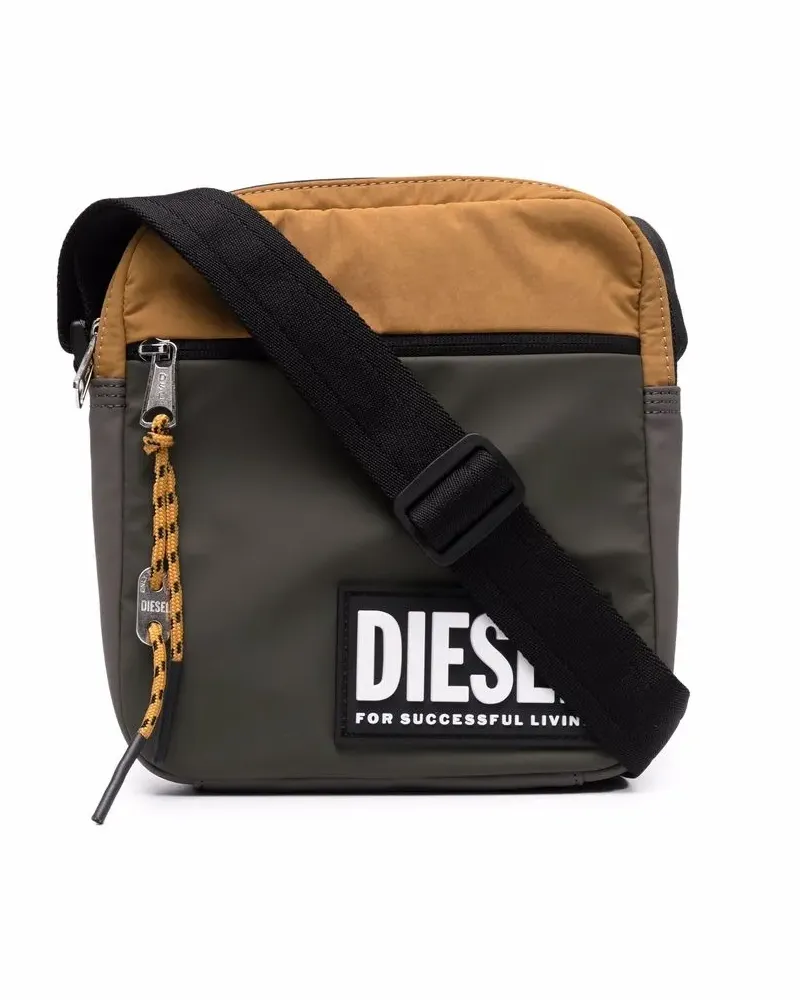 Diesel Zweifarbige Schultertasche - Gelb Gelb
