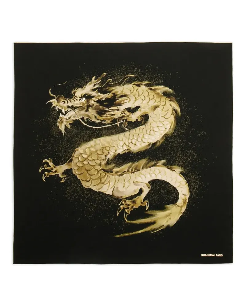 Shanghai Tang Watersky Schal mit Drachen-Print - Schwarz Schwarz