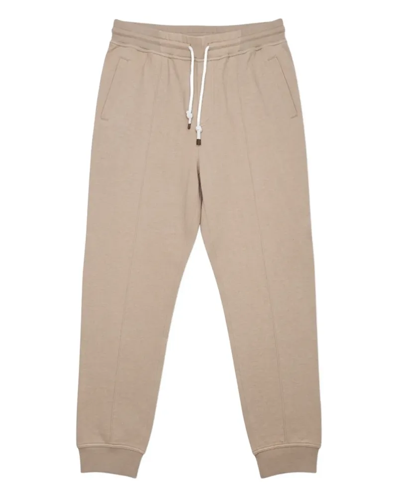 Brunello Cucinelli drawstring textured track pants - Nude Nude