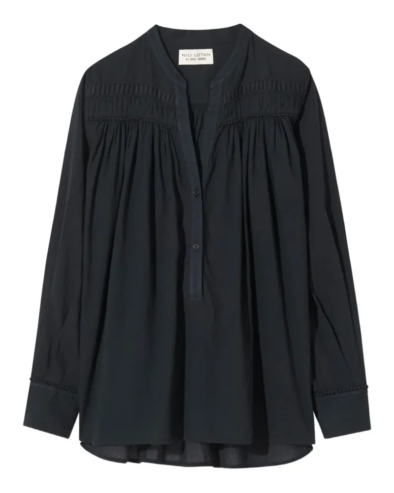 Nili Lotan Clarys Bluse mit Falten - Schwarz Schwarz