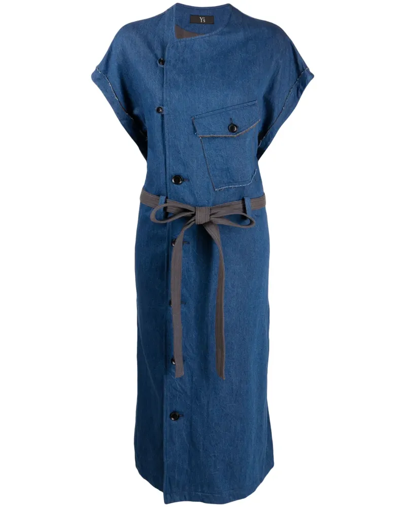 Yohji Yamamoto Kleid mit Gürtel - Blau Blau