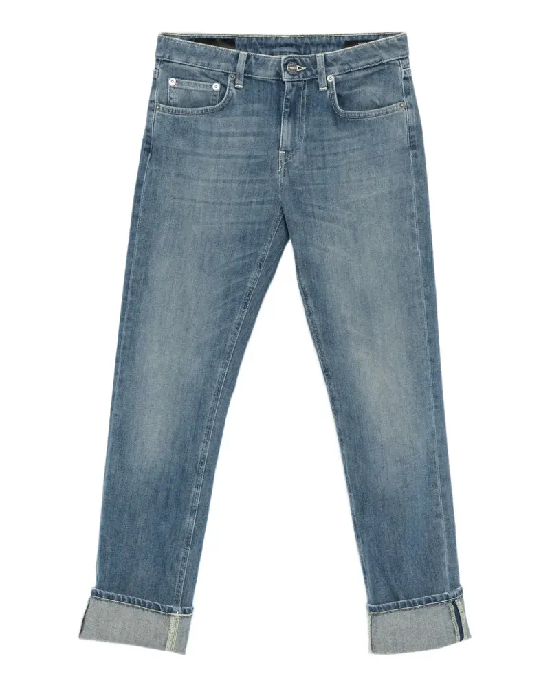 Dondup Coco logo-patch turn-up jeans - Blau Blau