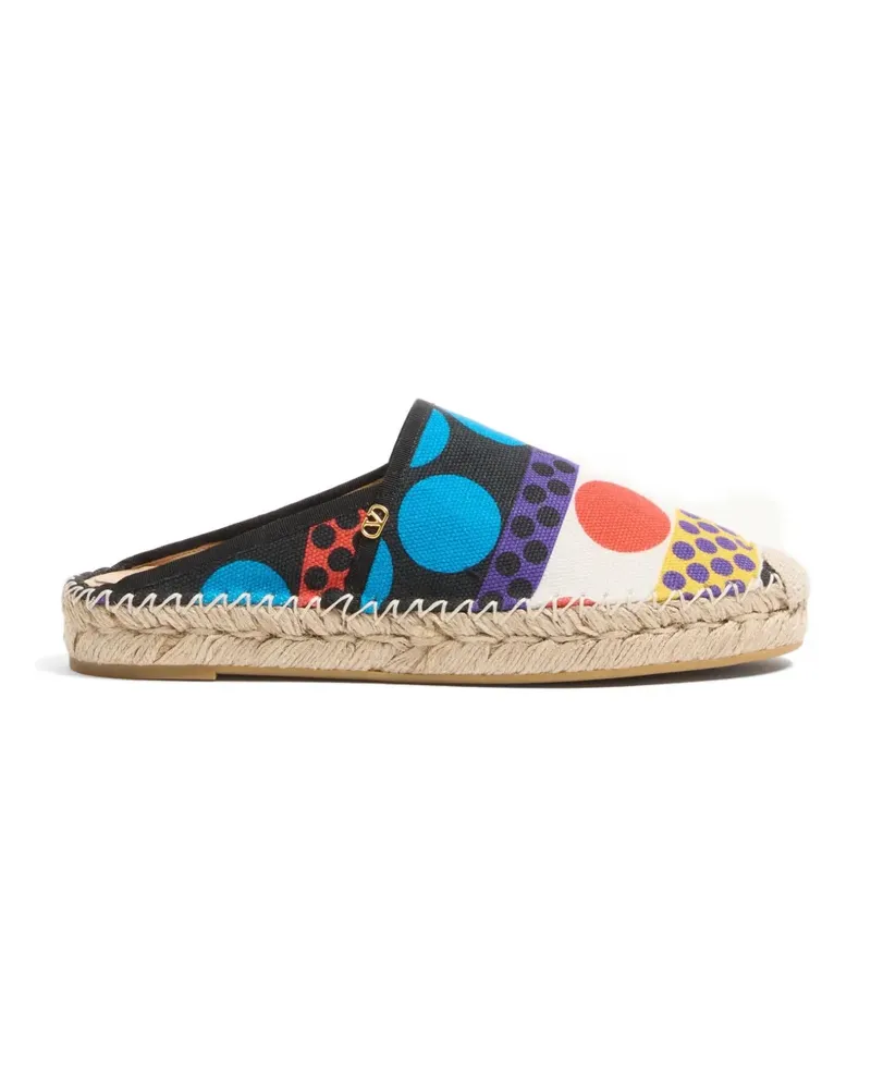 Valentino Garavani Gemusterte Espadrilles mit VLogo 25mm - Schwarz Schwarz