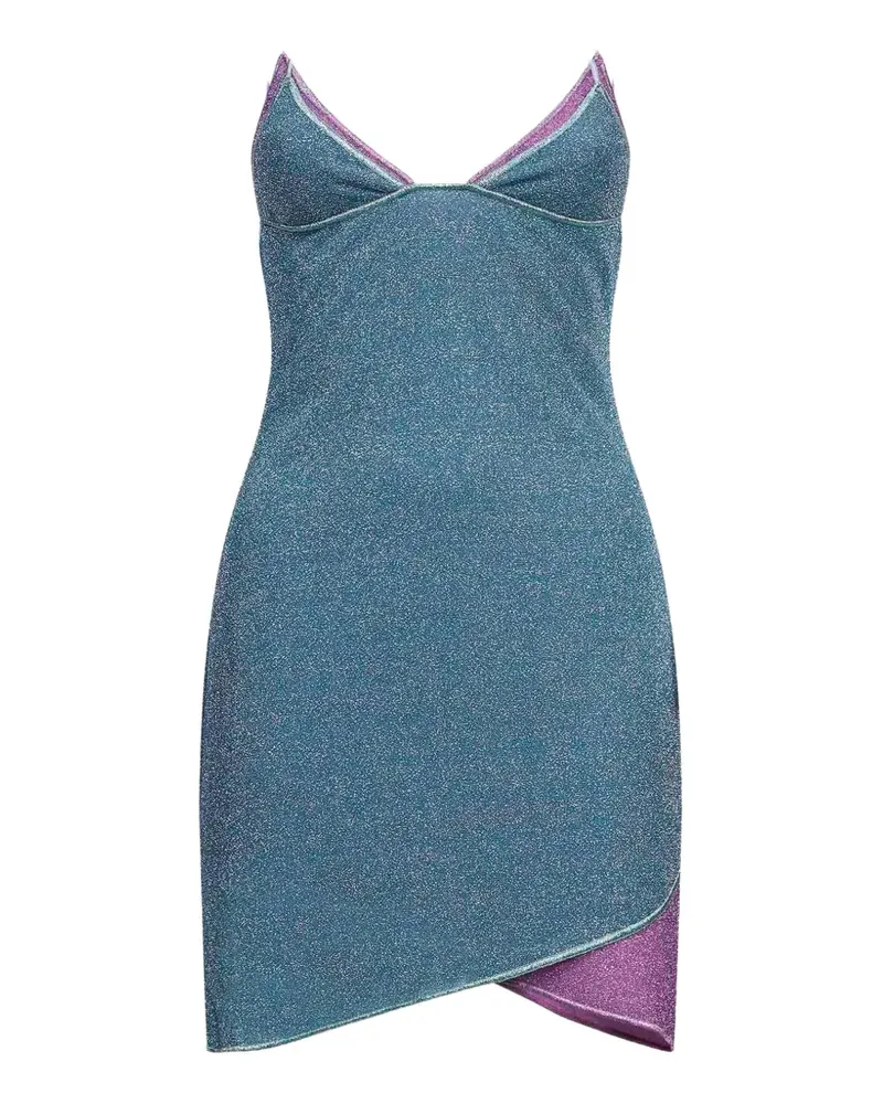 Oséree Lumiére glitter-effect layered mini dress - Blau Blau