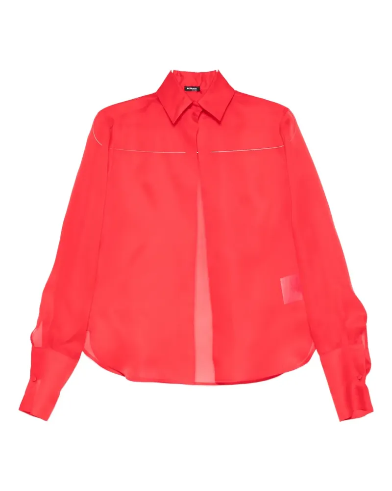Kiton sheer panelled shirt - Rot Rot