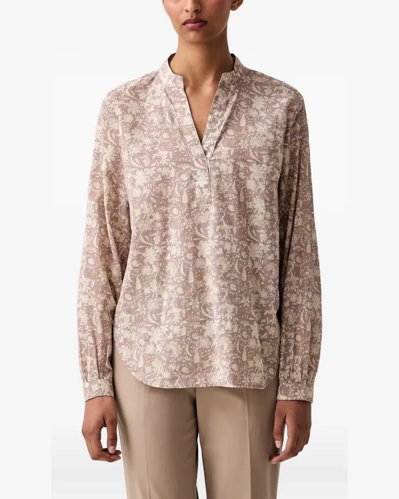 Marc O'Polo Langarmshirt mit Blumenprint - Violett Violett