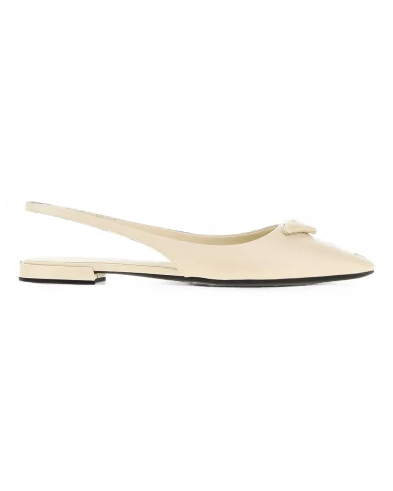 Prada triangle-logo slingback ballet flats - Nude Nude