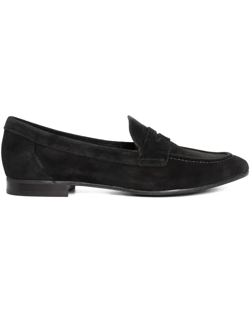 Sarah Chofakian Macchiato Penny-Loafer aus Wildleder - Schwarz Schwarz