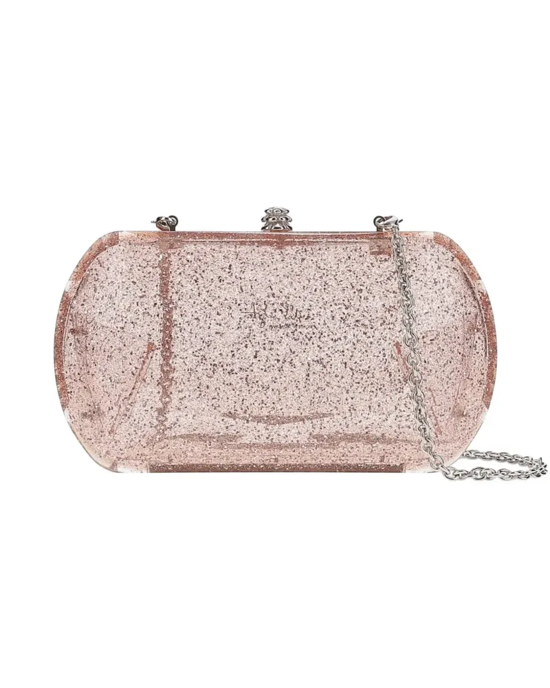 Tyler Ellis Giulia glitter-effect clutch bag - Rosa Rosa