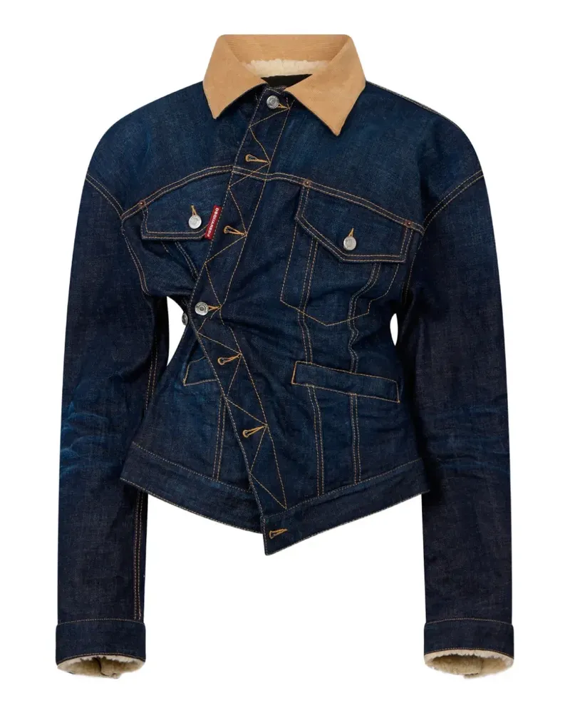 Dsquared2 Dark Urban Wrap Oversized Jeansjacke - Blau Blau