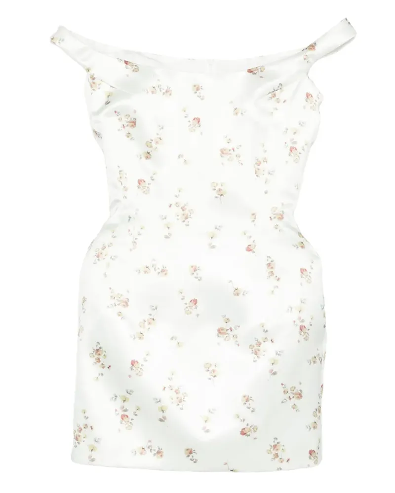 Magda Butrym Minikleid mit Blumen-Print - Weiß Weiß