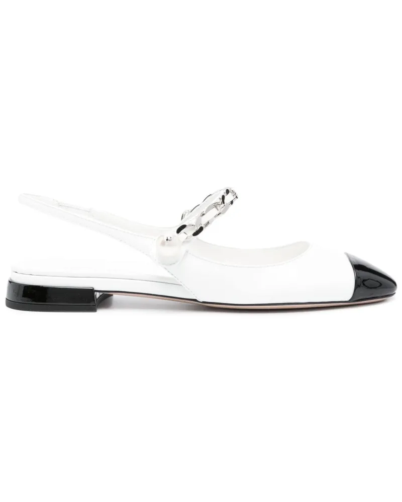 Miu Miu Ballerinas mit Perlen - Weiß Weiß