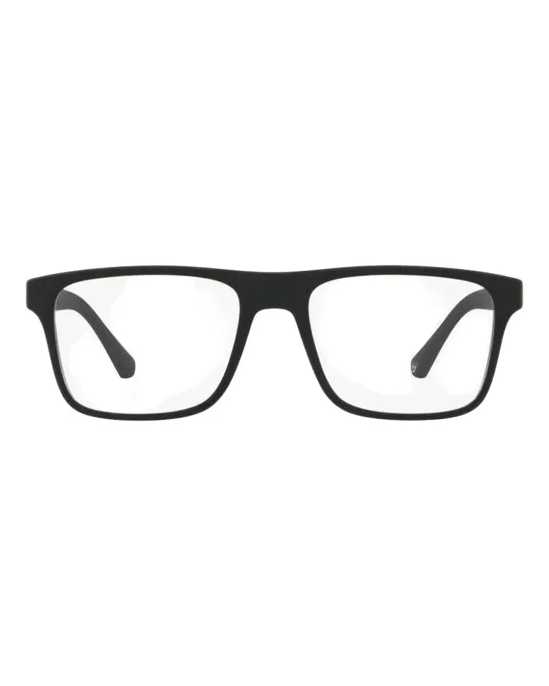 Emporio Armani Sonnenbrille mit eckigem Gestell - Schwarz Schwarz