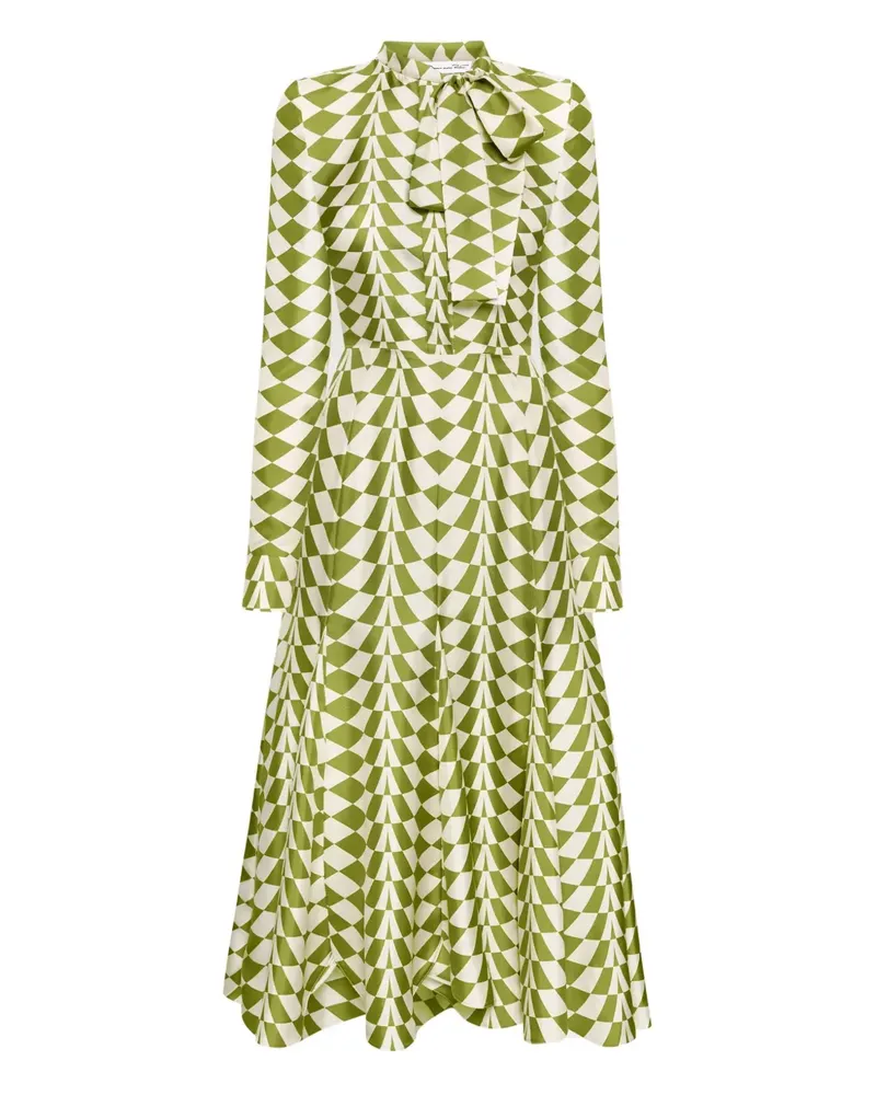 Oscar de la Renta Midikleid mit geometrischem Print - Weiß Weiß