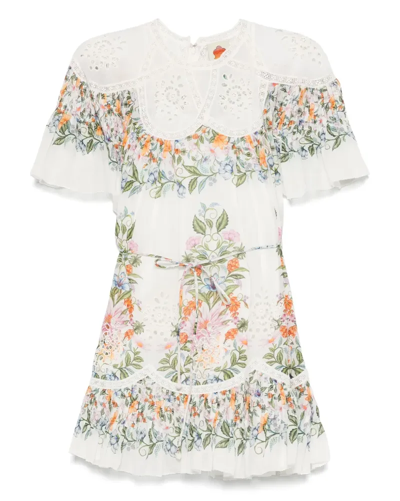 FARM Rio Sweet Bloom Bouquet Minikleid - Weiß Weiß