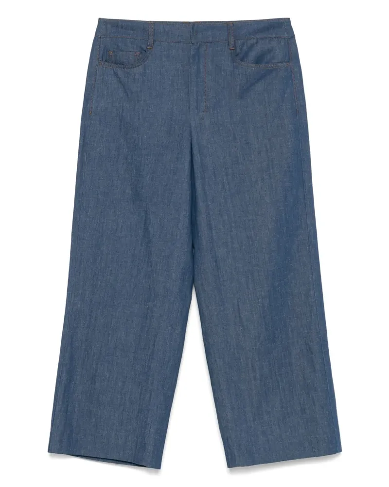 Max Mara Hose mit Logo-Patch - Blau Blau