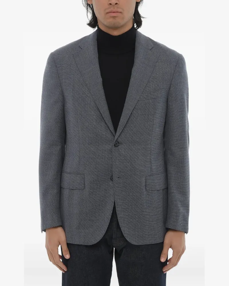 Corneliani single-breasted wool blazer - Blau Blau