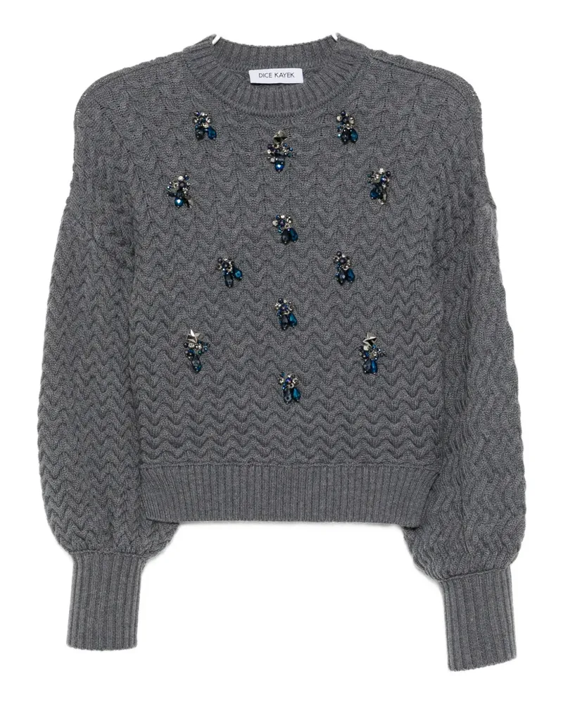 Dice Kayek crystal-embellished sweater - Grau Grau