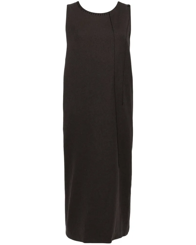 Yohji Yamamoto Kleid mit Ziernähten - Braun Braun