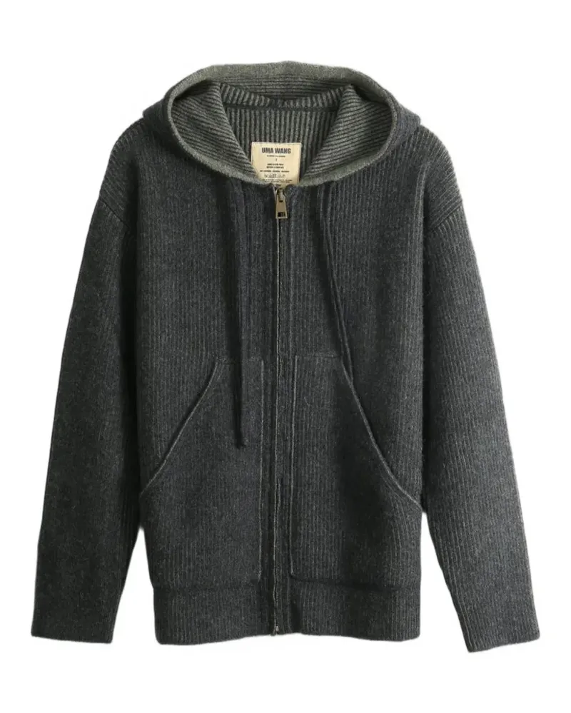 Uma Wang Gerippte Kapuzenjacke - Grau Grau