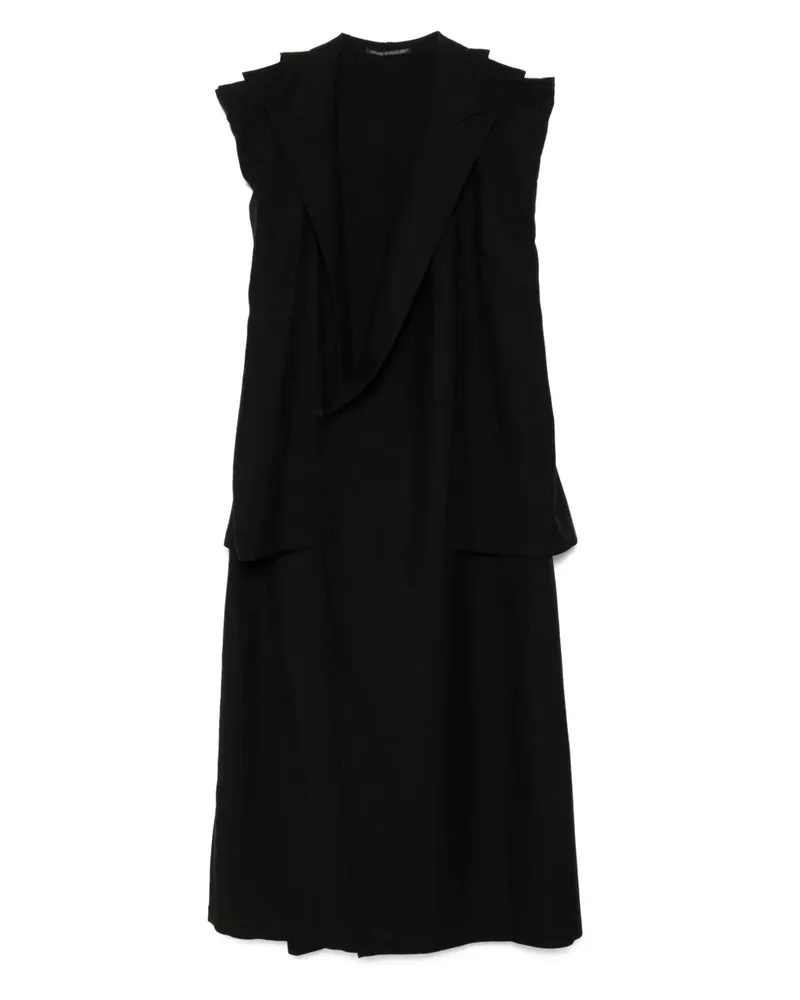 Yohji Yamamoto Gabardine-Mantel mit verdrehtem Design - Schwarz Schwarz