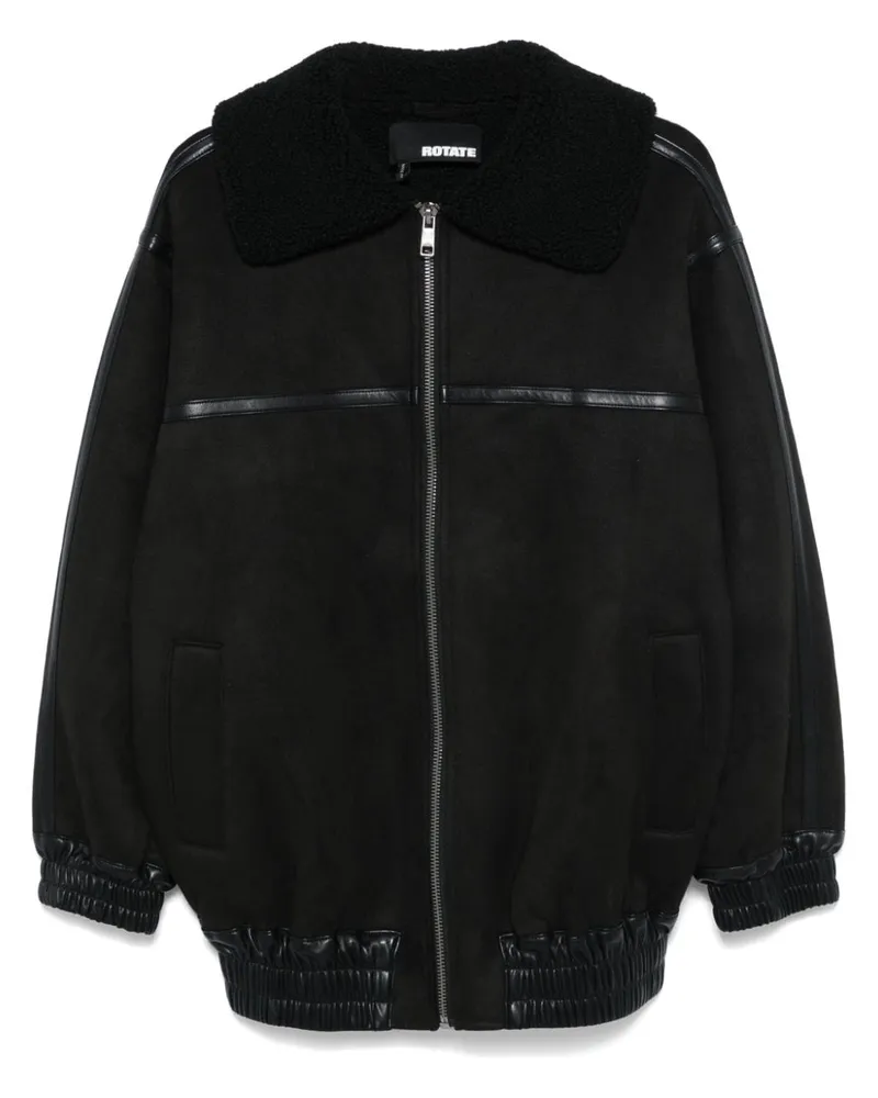 ROTATE Birger Christensen Bomberjacke aus Faux-Leder - Schwarz Schwarz