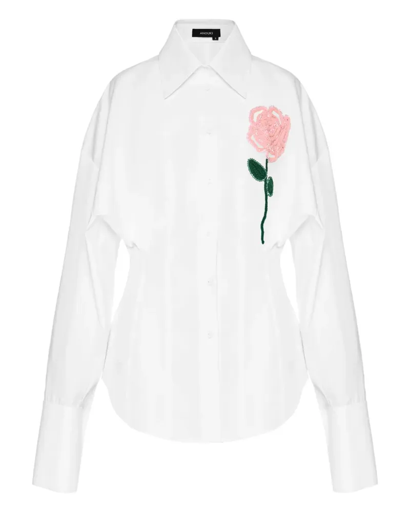 ANOUKI Hemd mit Rosenapplikation - Weiß Weiß