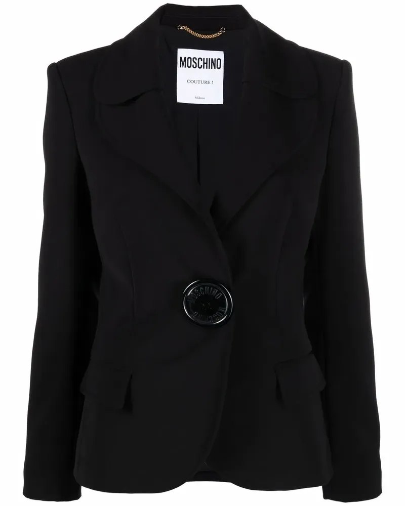 Moschino Blazer mit Oversized-Knopf - Schwarz Schwarz