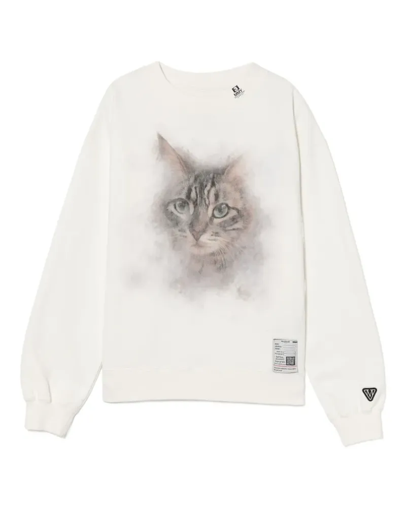 MIHARAYASUHIRO Sweatshirt mit Katzen-Print - Weiß Weiß